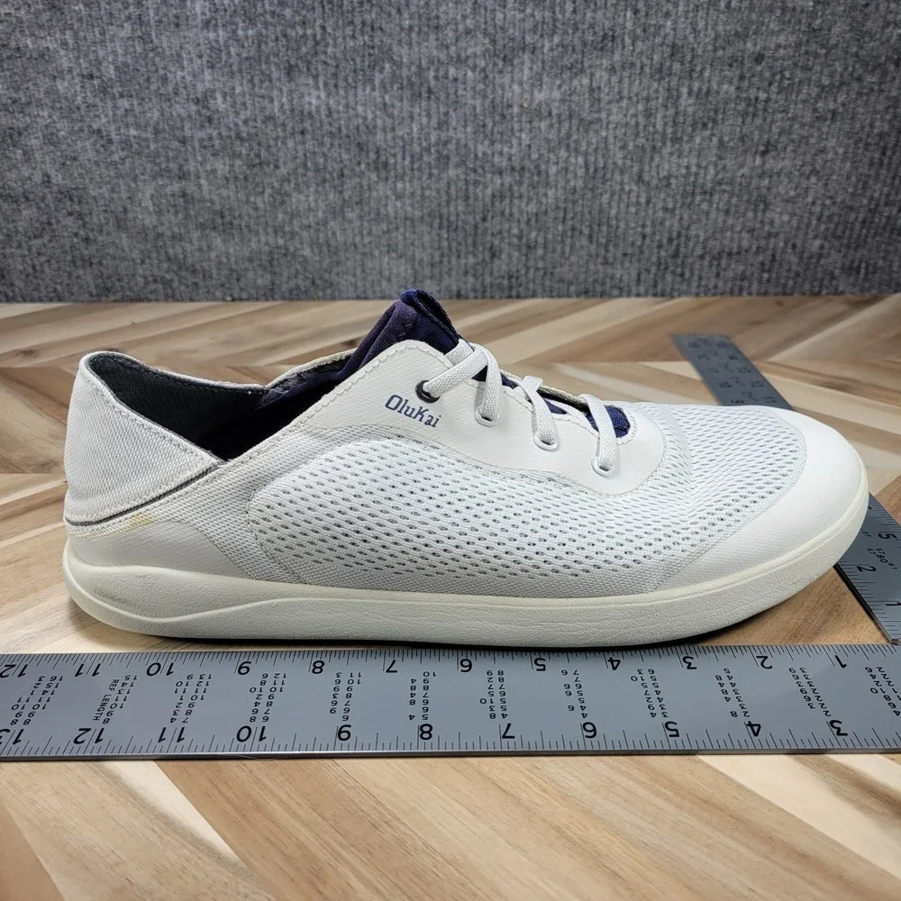 OLUKAI Moku Pae Men's 12 White Breathable Water Boat Shoes Sneakers